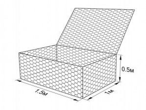 Габион ГСИ-К-1,5х1,0х0,5-С100-2,7-Ц