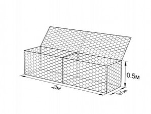 Габион ГСИ-К-2,0х0,5х0,5-С100-3,0-Ц